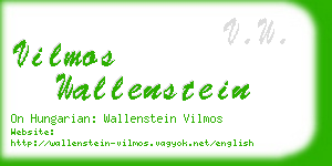 vilmos wallenstein business card